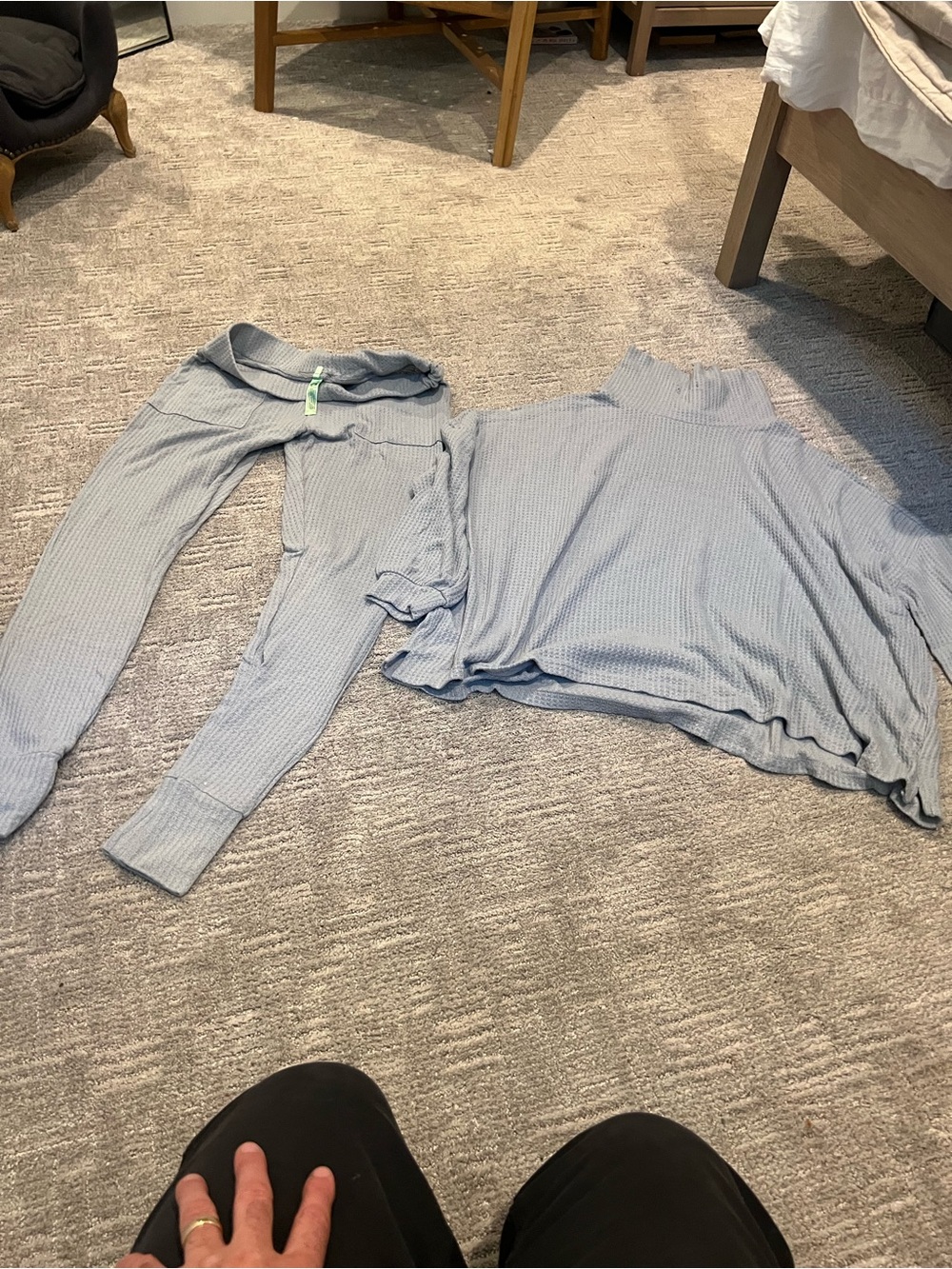 Honeydew Intimates Light Blue Ribbed Jogger Set